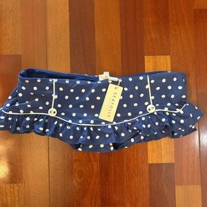 Seafolly Blue Polka Dot Vintage Skirted Swim Bottom